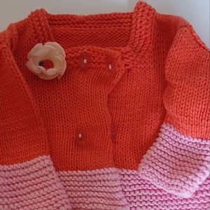 Sweater KnittinTop Cotton Cardigan Knit Sweater Kids Handsmade  sweater with Rem